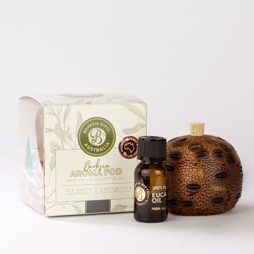 Containing a Medium Banksia Aroma Pod and a bottle of our Eucalyptus Oil. Widely known as the best natural diffuser.